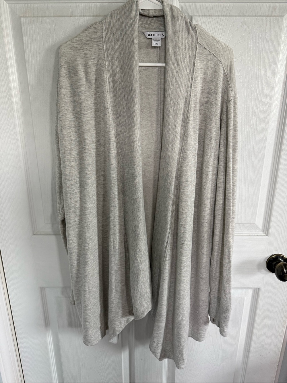 Athleta Pranayama Restore Wrap Cardigan Large Tall Light Grey Heather Loungewear